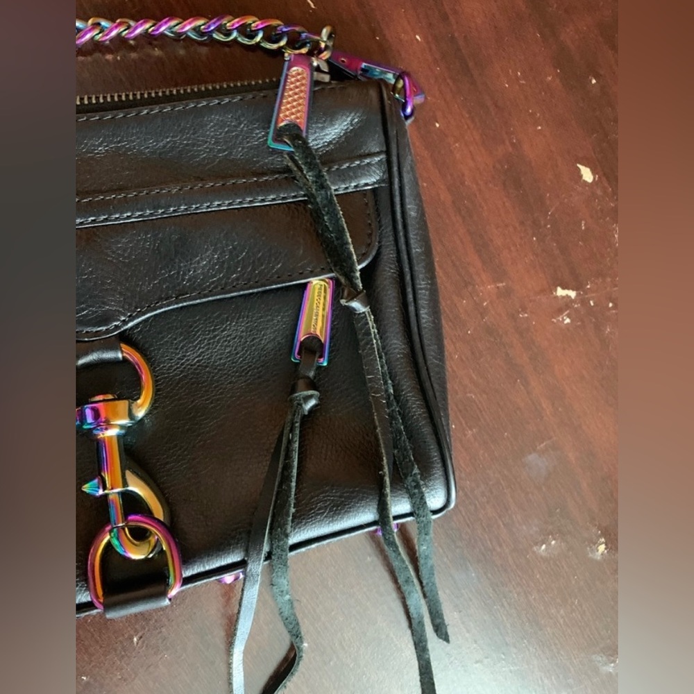 Rebecca Minkoff Mini MAC Oil Slick Iridescent Crossbody Shoulder Bag Purse - Picture 4 of 16